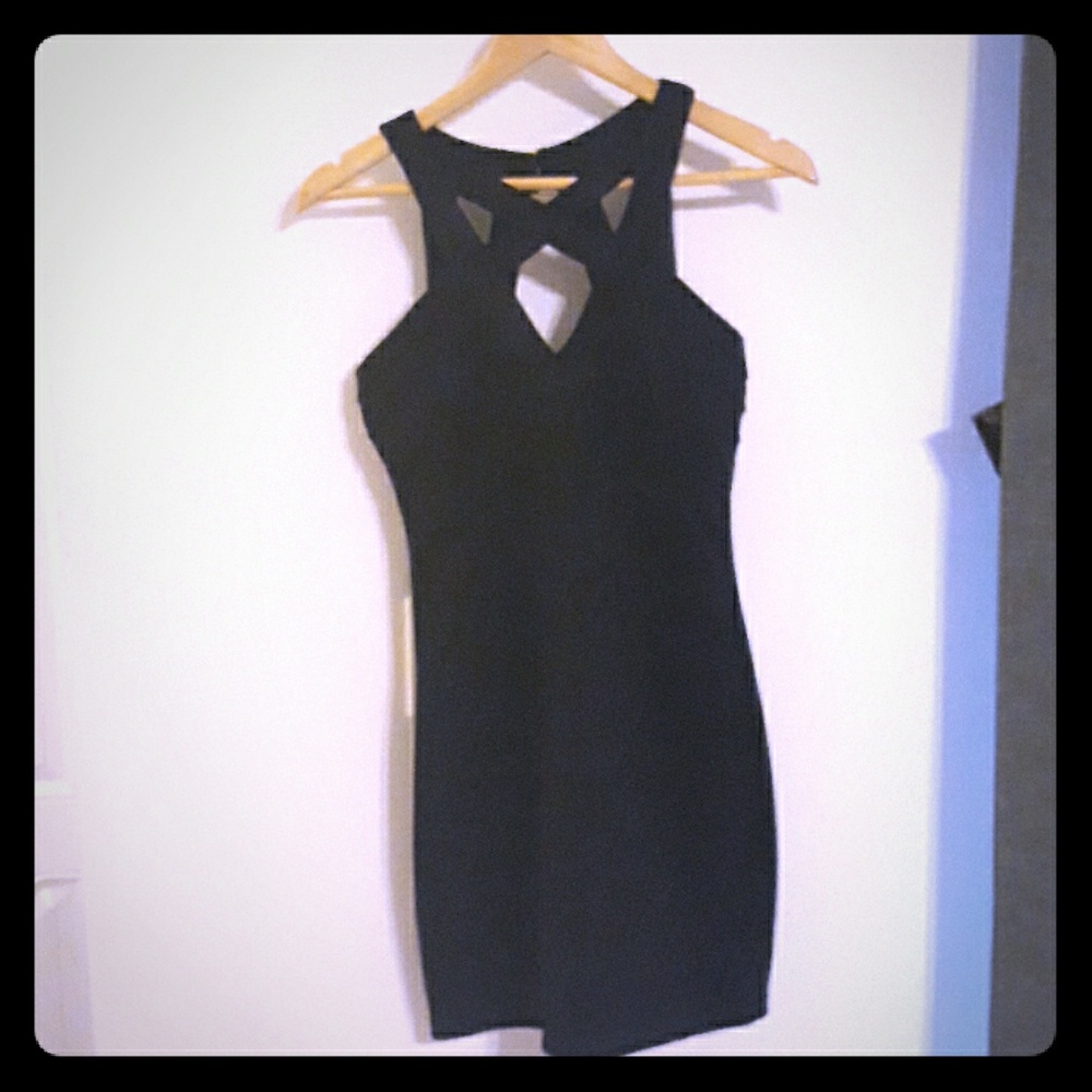 Black strappy cocktail dress